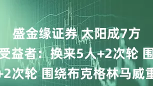 盛金缘证券 太阳成7方交易最大受益者：换来5人+2次轮 围绕布克格林马威重建