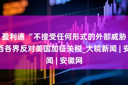 盈利通 “不接受任何形式的外部威胁”巴西各界反对美国加征关税_大皖新闻 | 安徽网